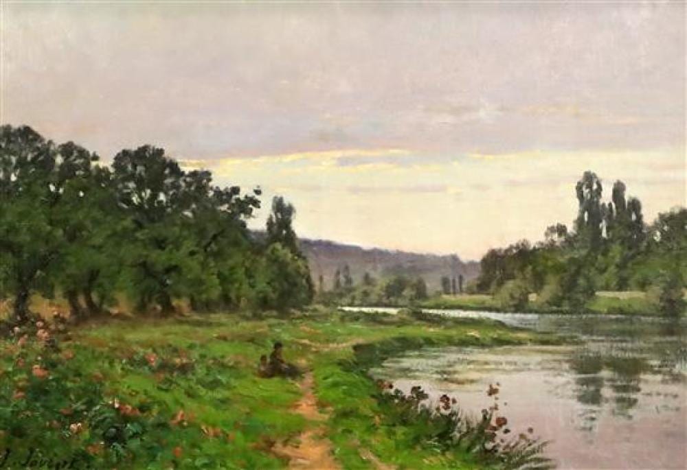 Léon Joubert comparable auction result: l on joubert 1876 1920 river landscape 15 x 22in