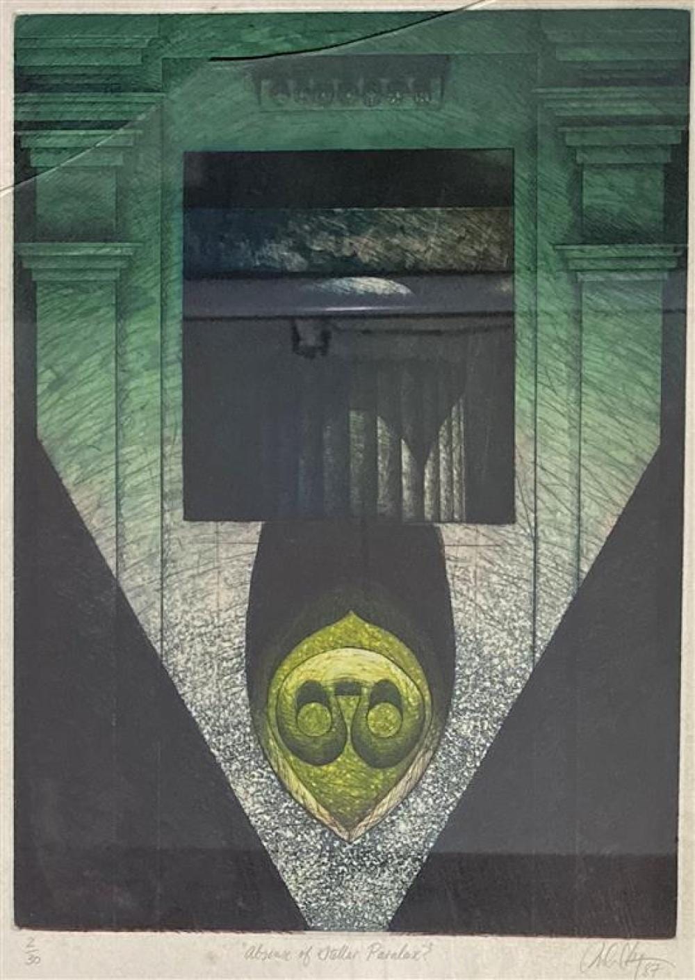 Michael Kempson comparable auction result: michael kempson b 1961 absense of stellar paralax 1987 colour etching aquatint ed 2 30