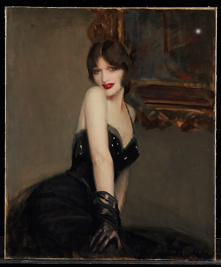 Cowan Dobson comparable auction result: cowan dobson bradford 1894 1980 portrait de femme aux gants noirs huile sur toile 76 2 x 63 5 cm 30 1 8 x 25 in
