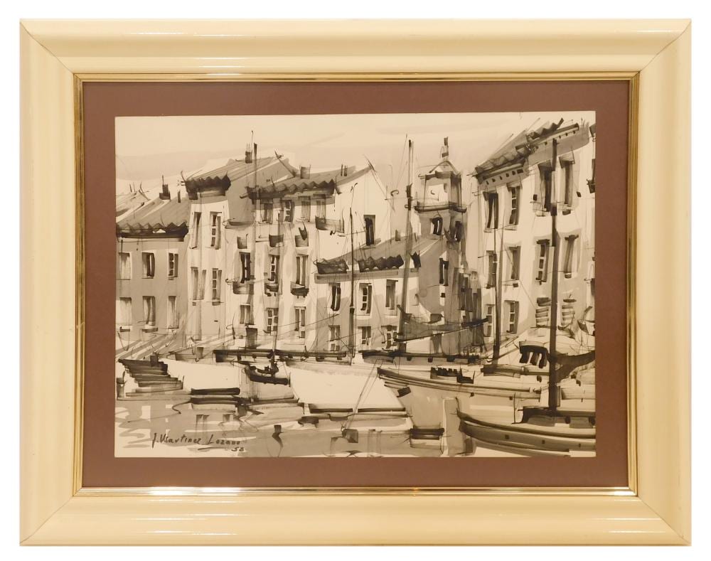Martinez Lozano comparable auction result: josep martinez lozano 1923 2006 puerto acuarela sobre papel 43x32 cm
