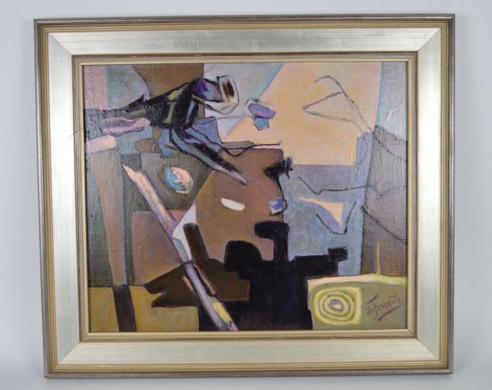 Mario De Ferrante comparable auction result: mario de ferrante italy 1898 1992 oil on canvas abstract composition signed lr canvas 20 x24 inches 50 80cm x 60 96cm created c 1960