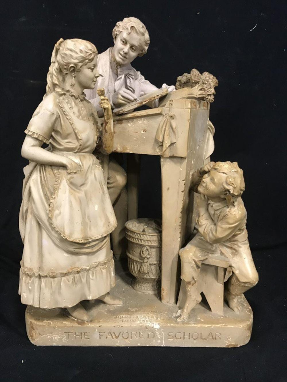 JOHN ROGERS The Favored Scholar Plaster Sculpture sold by The Benefit Shop Foundation Inc., lot 211 — auction record photograph