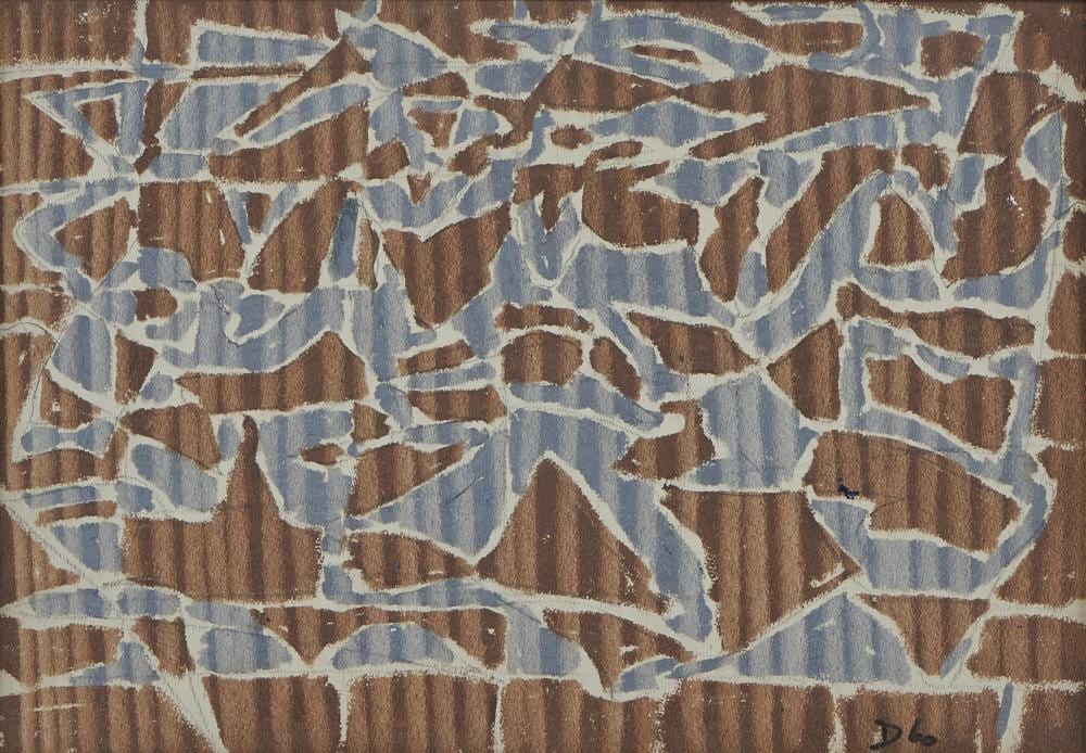 Julien Dinou comparable auction result: julien dinou 1895 1983 abstraction gouache et mine de plomb sur papier monogramm e et dat e 60 18x28 cm
