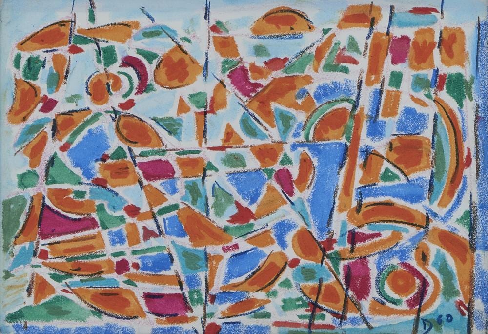 Julien Dinou comparable auction result: julien dinou 1895 1983 abstraction gouache et mine de plomb sur papier monogramm e et dat e 60 20x30 cm
