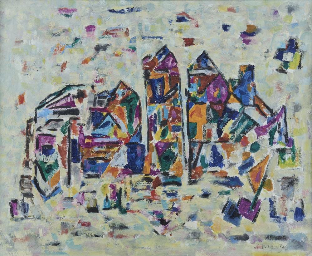 Julien Dinou comparable auction result: julien dinou 1895 1983 vieille ville de porto huile sur toile sign e et dat e 73 60x73 cm