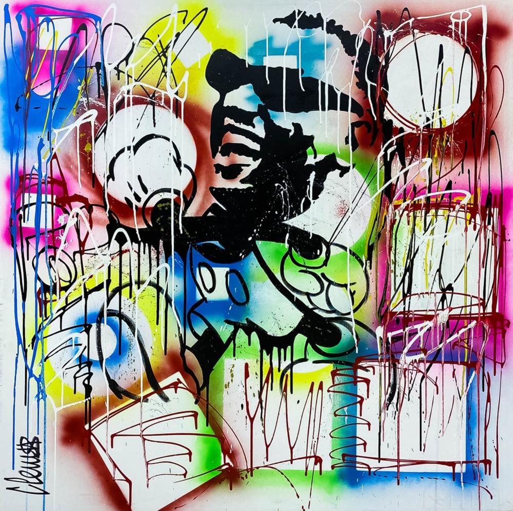 Clem$ Ray Charles Mickey Mouse Pop Art Painting sold by Hill Auction Gallery, lot 11 — auction record photograph