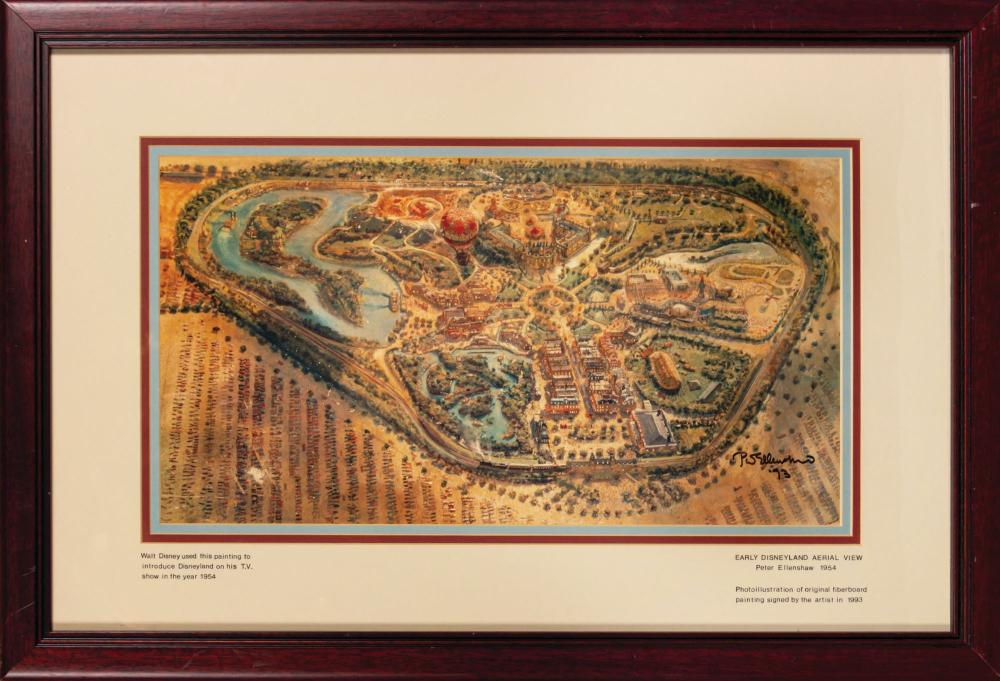 Peter Ellenshaw Signed Disneyland Concept Art Print. sold by Van Eaton Galleries, lot 537 — auction record photograph