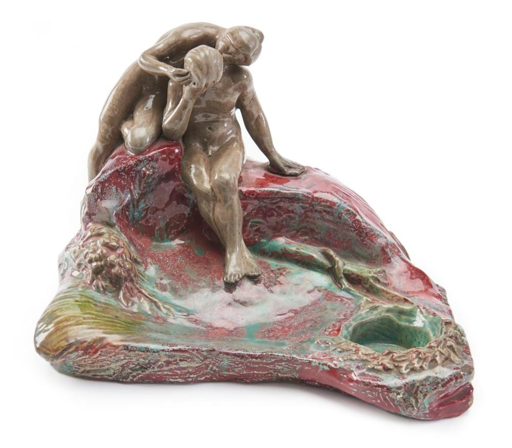 Emile Muller comparable auction result: a french art nouveau stoneware figural group by emile muller