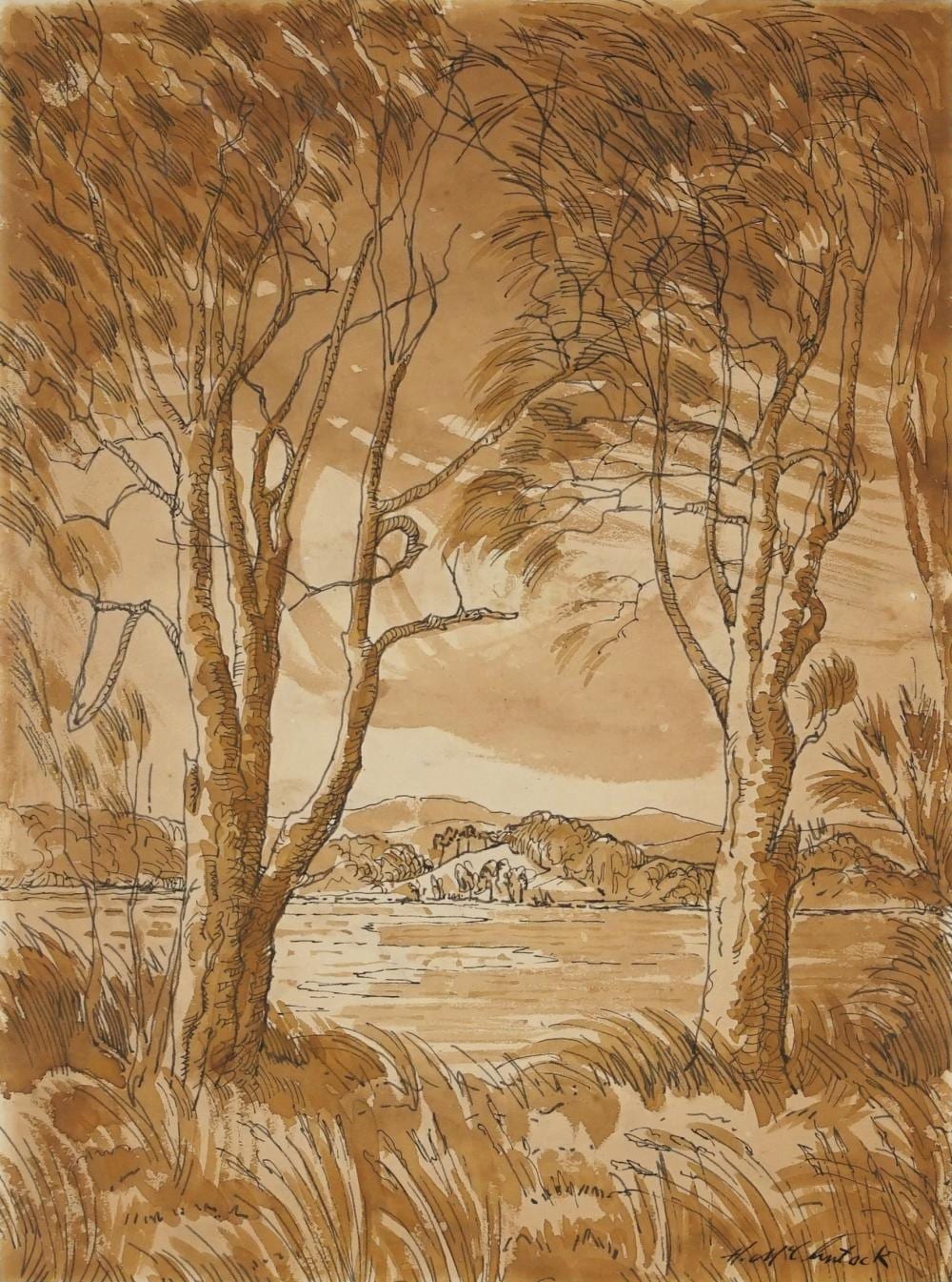 herbert mcclintock 1906 1985 by the shores of the tuggerah lakes 1965 33 x 25cm · Lawsons · 2019-11-28 Herbert McClintock comparable auction result: herbert mcclintock 1906 1985 by the shores of the tuggerah lakes 1965 33 x 25cm