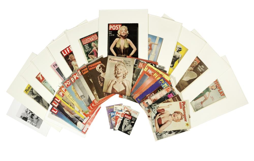 Marilyn Monroe: A large collection of vintage magazines, 1947-1962, 43 sold by Bonhams, lot 2 — auction record photograph