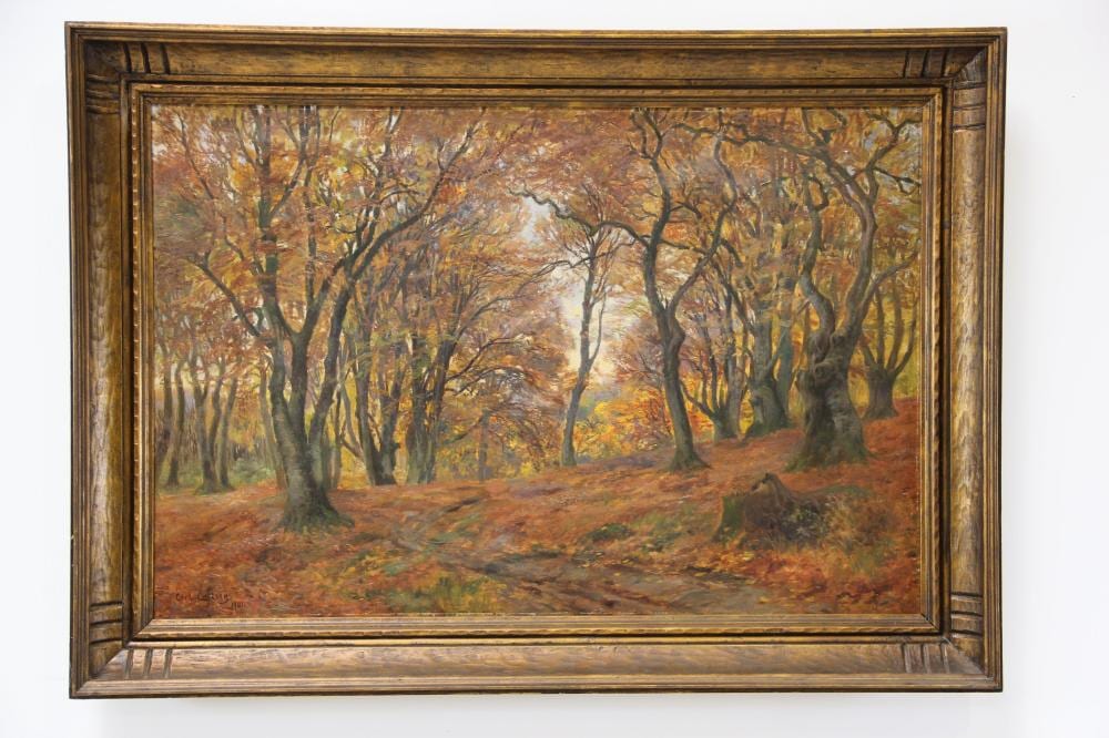 Carl Carlsen comparable auction result: carl carlsen 1855 1917 skovparti olie p l rred 64 x 94