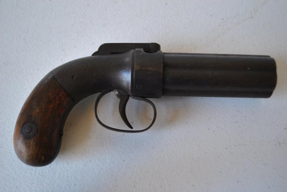 Antique Pepperbox Revolver Pistol RESERVE OFF! sold by Four Seasons Auction Gallery, lot 75 — auction record photograph