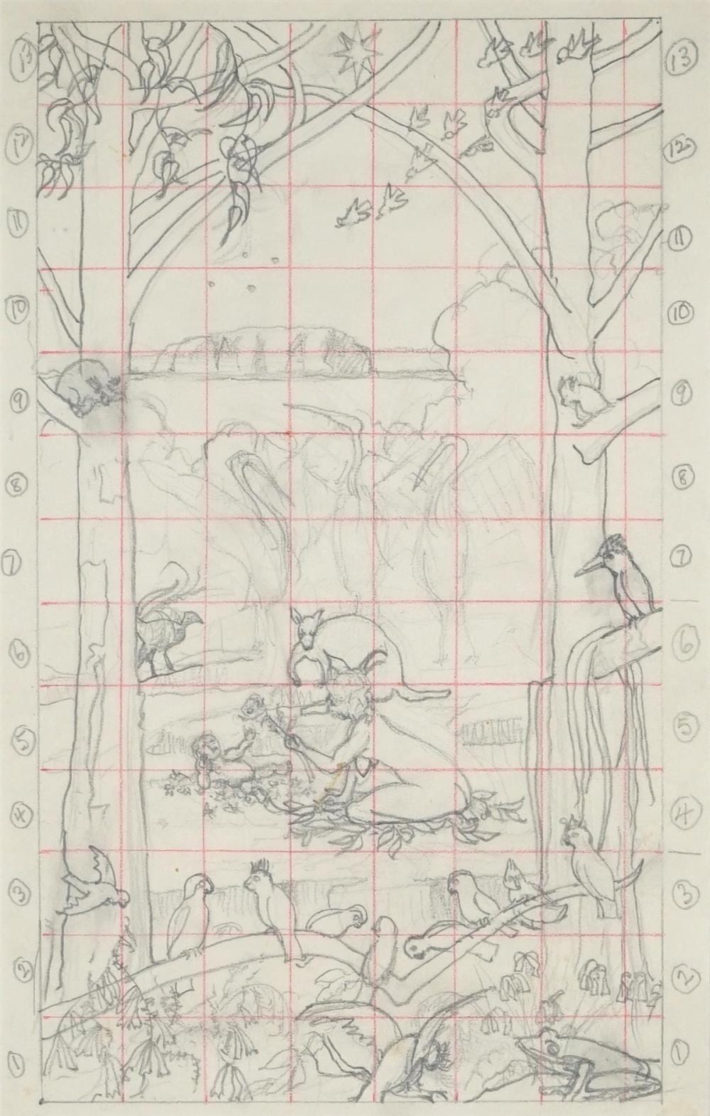 Duncan Goldfinch comparable auction result: duncan goldfinch 1888 1960 australian nativity study 34 x 22 cm