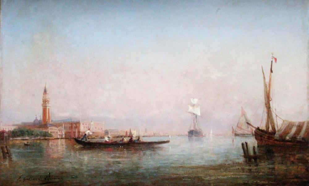 Emmanuel Gallard-Lepinay comparable auction result: emmanuel gallard lepinay 1842 1885 gondole sur la