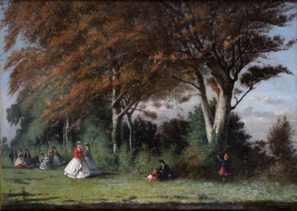Alexandre Dubourg comparable auction result: louis alexandre dubourg 1825 1891 crinolines dans