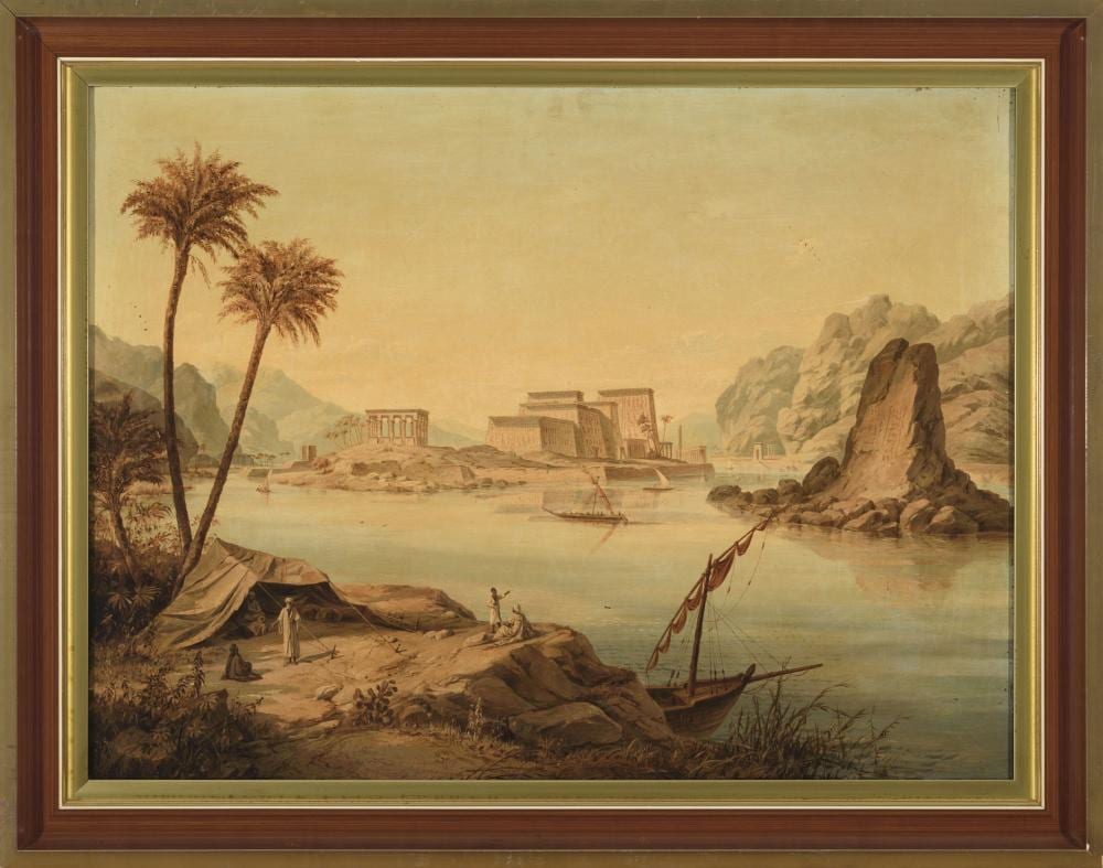 Josef Langl comparable auction result: josef langl 1843 1916 templo de isis en la isla de philae oil on canvas