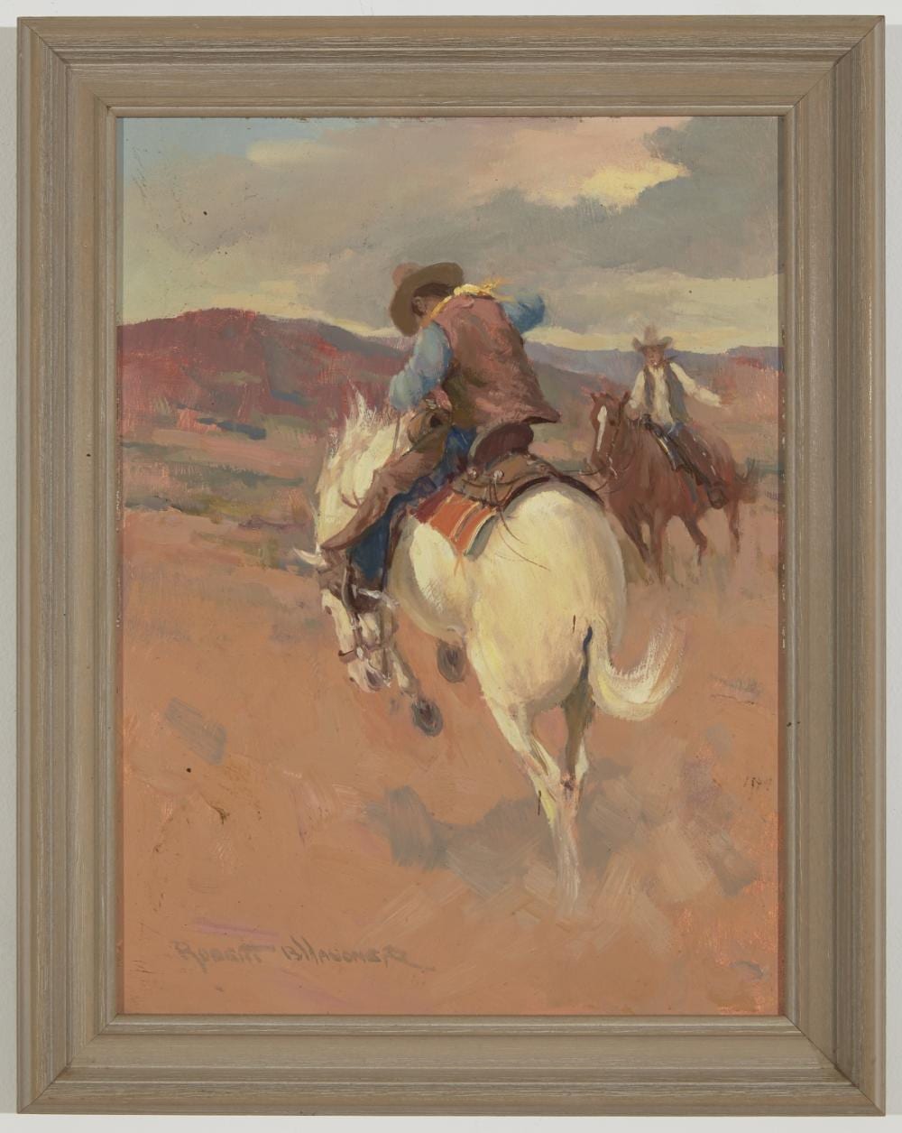 Robert Wagoner comparable auction result: two western paintings by robert wagoner