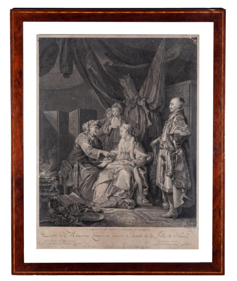 René (1719) Gaillard comparable auction result: ren gaillard 1719 1790 after jean baptiste le prince metz 1734 1781 la diseuse de bonnaventure russiane