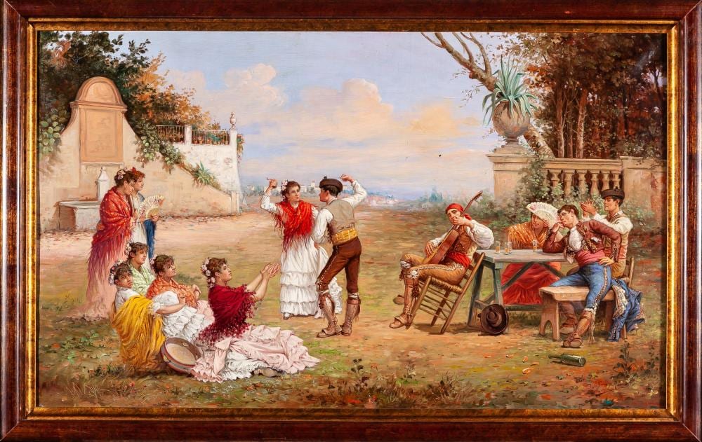 jos garc a ramos sevilla 1852 1912 an outdoor party · Goya Subastas · 2019-12-19 José García Ramos comparable auction result: jos garc a ramos sevilla 1852 1912 an outdoor party