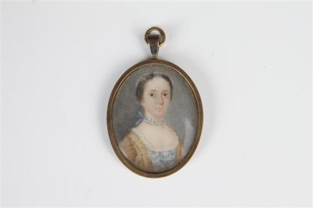 Samuel Collins comparable auction result: samuel collins british 1735 1768 portrait of lady 1763 watercolor on ivory