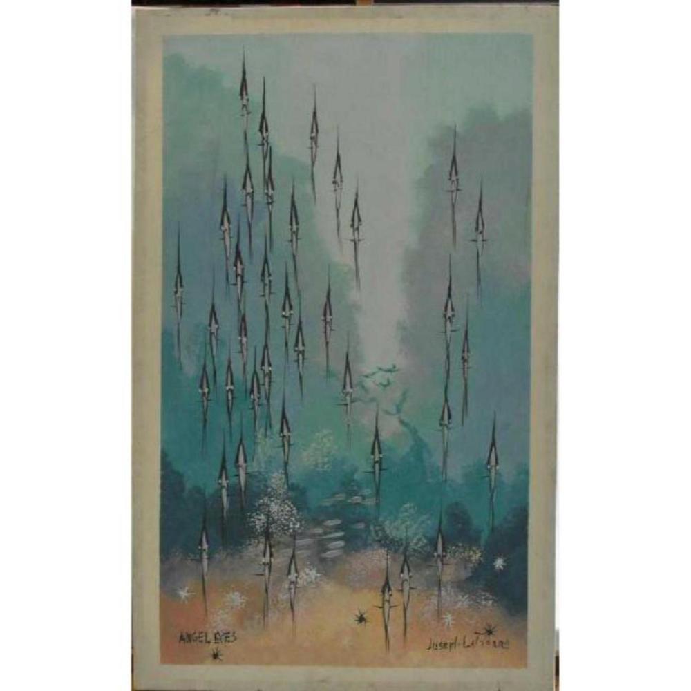 Joseph La Pierre comparable auction result: original joseph la pierre angel eyes acrylic