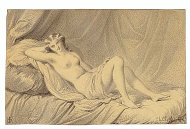 Théodore Chassériau comparable auction result: th odore chass riau sainte barbe de samana 1819 1856 paris a reclining female nude