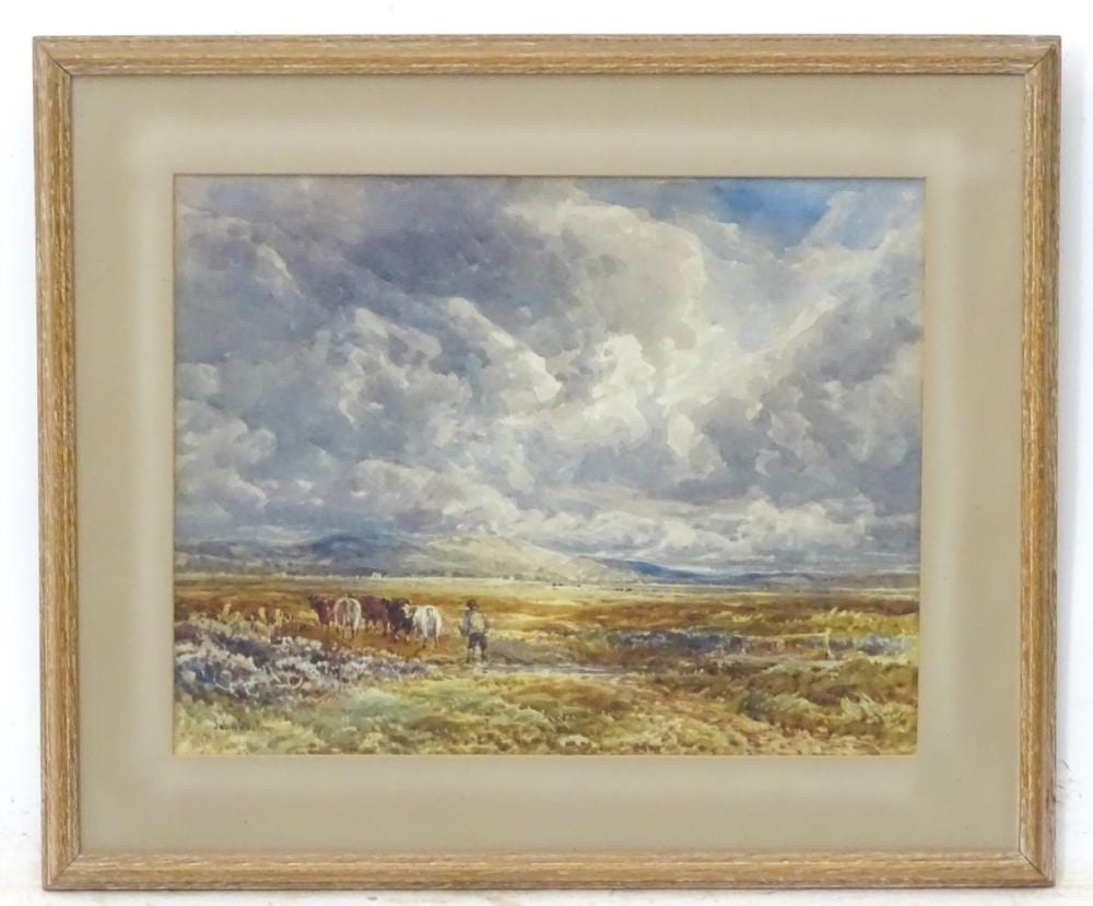 John Keeley comparable auction result: john keeley 1849 1930 watercolour driving catt