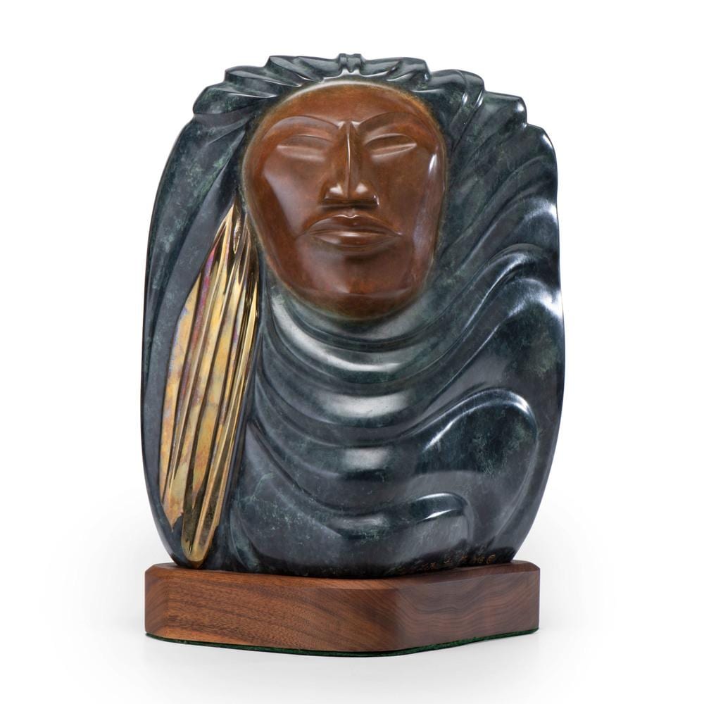 Bruce LaFountain comparable auction result: bruce lafountain chippewa french cree b 1961 bronze sculpture