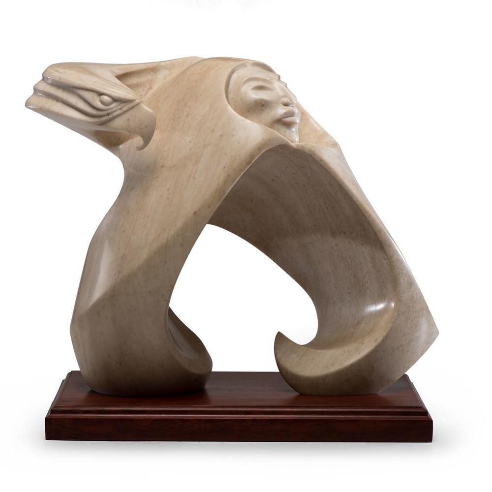 Bruce LaFountain comparable auction result: bruce lafountain chippewa b 1961 utah alabaster sculpture