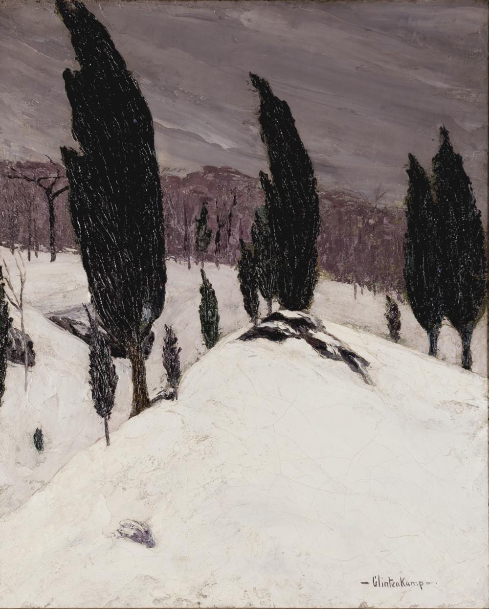 Hendrik de (1600) Meijer comparable auction result: hendrik henry j glintenkamp american 1887 1946 poplars in winter