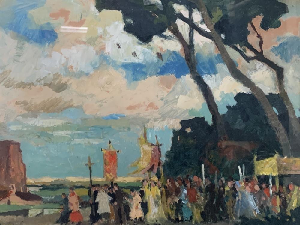 Raymond Dierickx comparable auction result: raymond dierickx oil religious procession