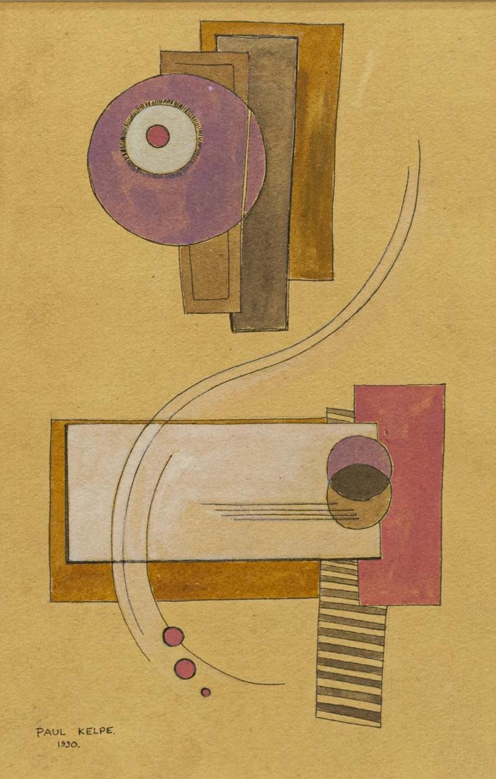 Paul Kelpe comparable auction result: paul kelpe 1902 1985 shapes watercolor ink