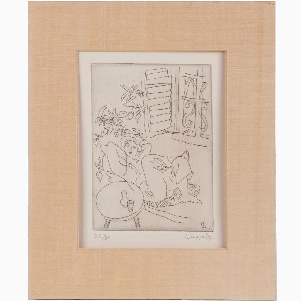 Tibor Gergely comparable auction result: tibor gergely etching