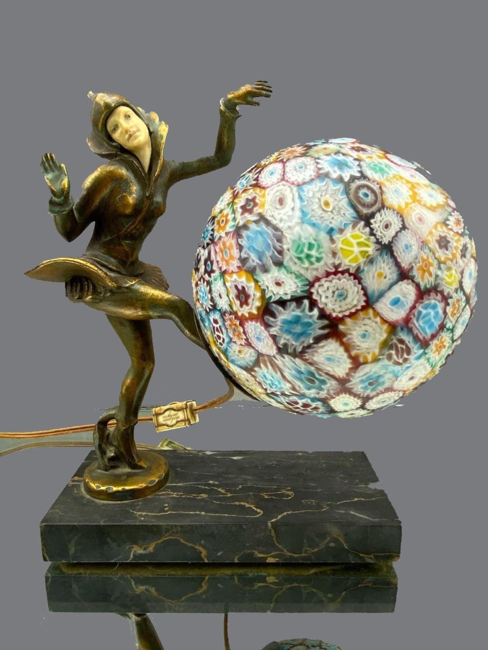 1925 art deco painted spelter lamp after ignacio gallo · Clark's Auction Company · 2020-01-12 Ignace Gallo comparable auction result: 1925 art deco painted spelter lamp after ignacio gallo
