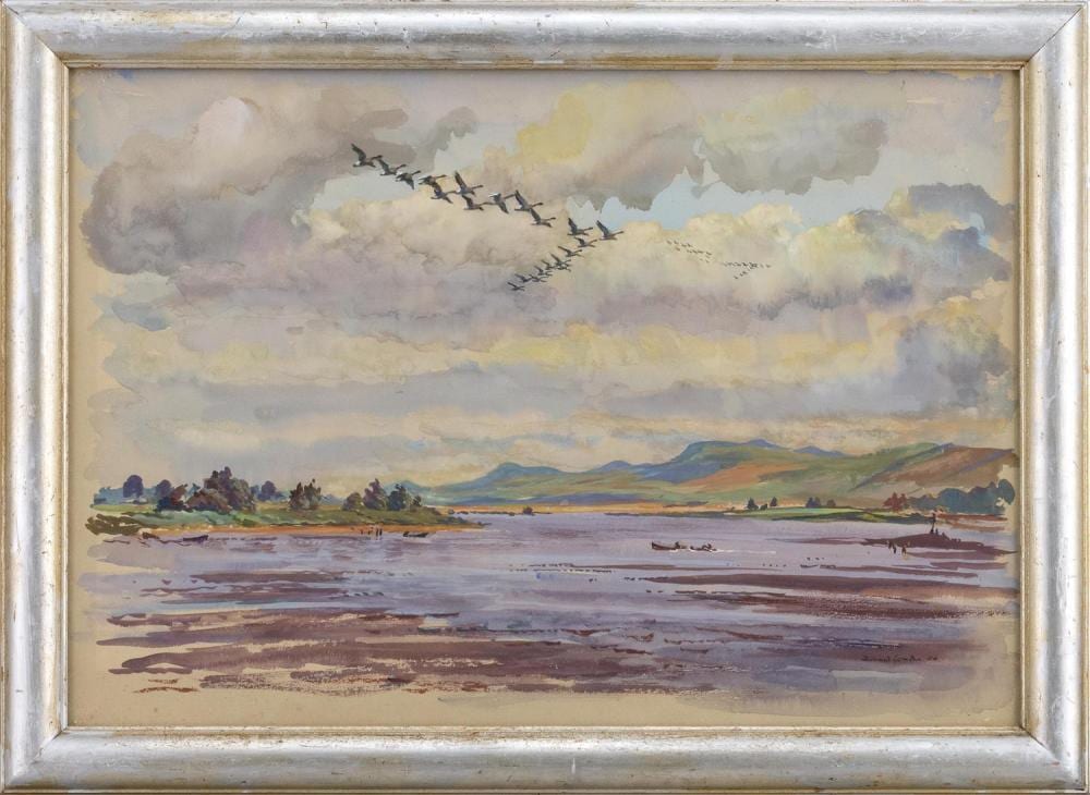 Donald (1918) Watson comparable auction result: donald watson texas united kingdom 1918 2005 geese in v formation signed and dated lower right donald watson 54 watercolor on p