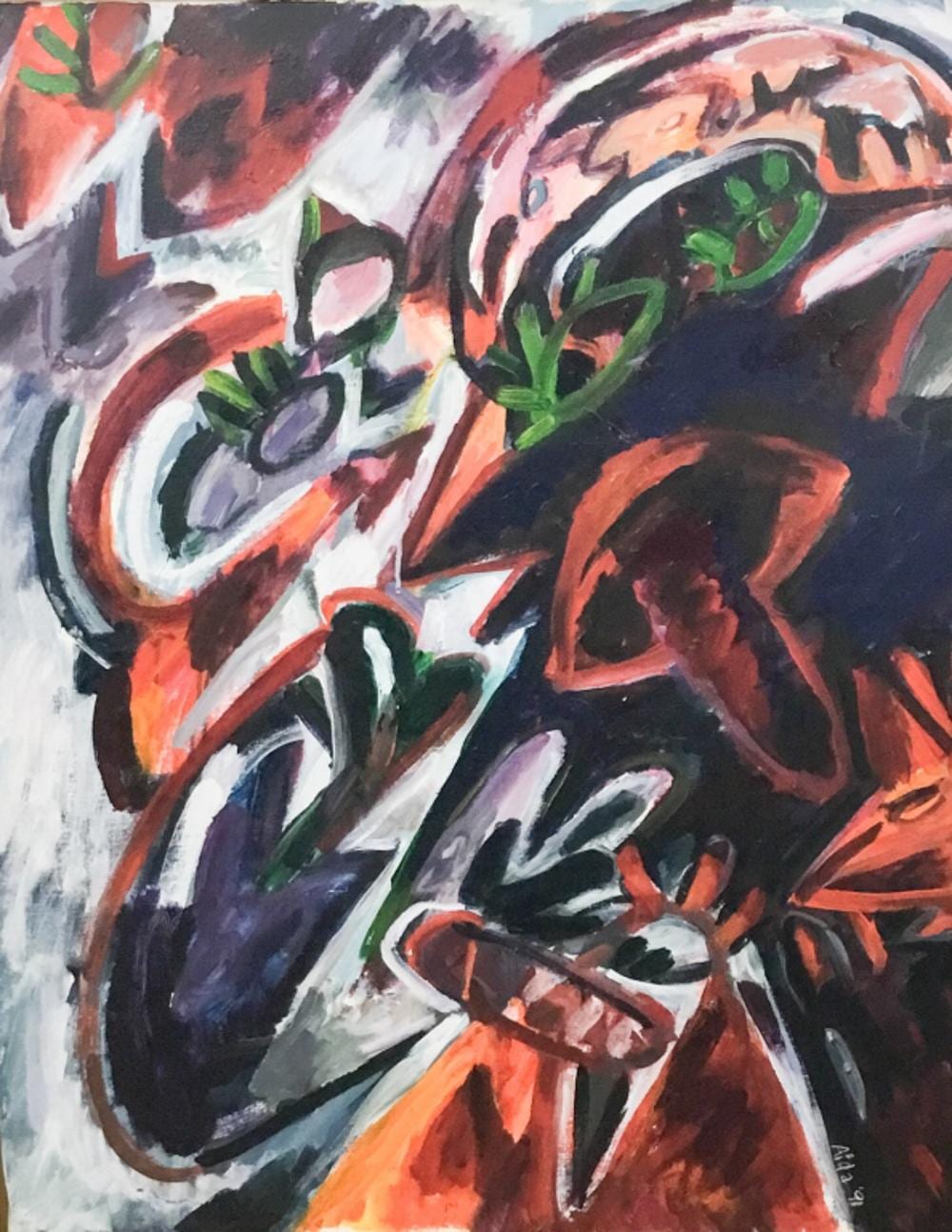 Aida Nelson comparable auction result: signed aida nelson oil on canvas abstract