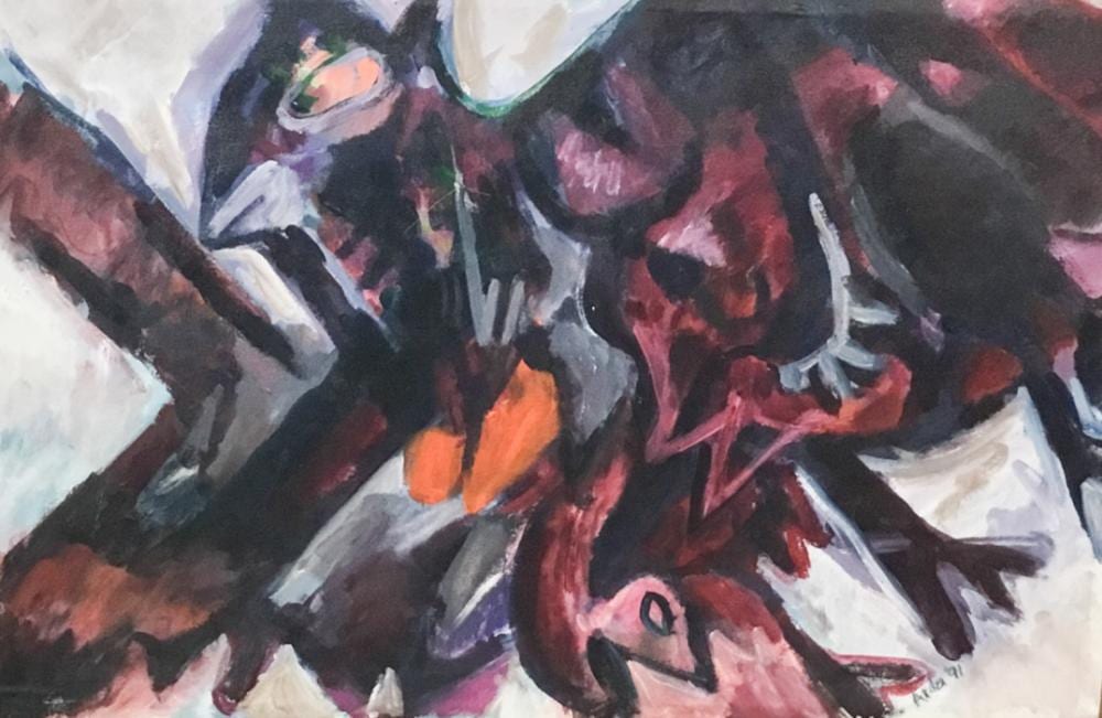 Aida Nelson comparable auction result: signed aida nelson oil on canvas abstract