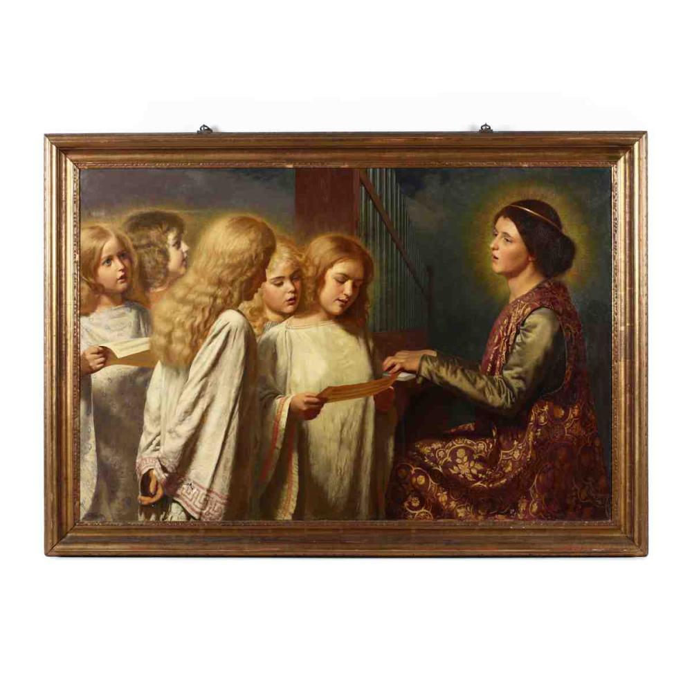 Adolf Schlabitz comparable auction result: adolf schlabitz german 1854 1943 choir of angels with saint cecilia