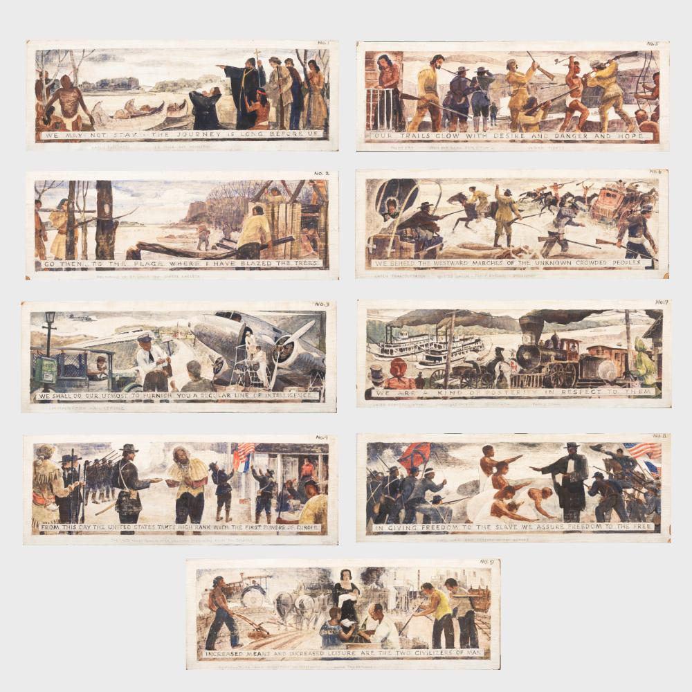 Martin Gambee comparable auction result: martin gambee 1905 1969 mural maquettes nine images