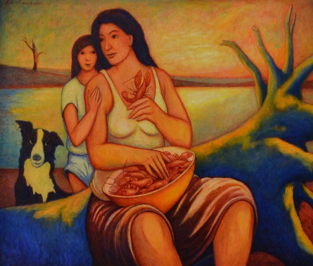 bob marchant born 1938 shelling yabbies oil on canvas · Leonard Joel · 2020-01-16 Bob Marchant comparable auction result: bob marchant born 1938 shelling yabbies oil on canvas