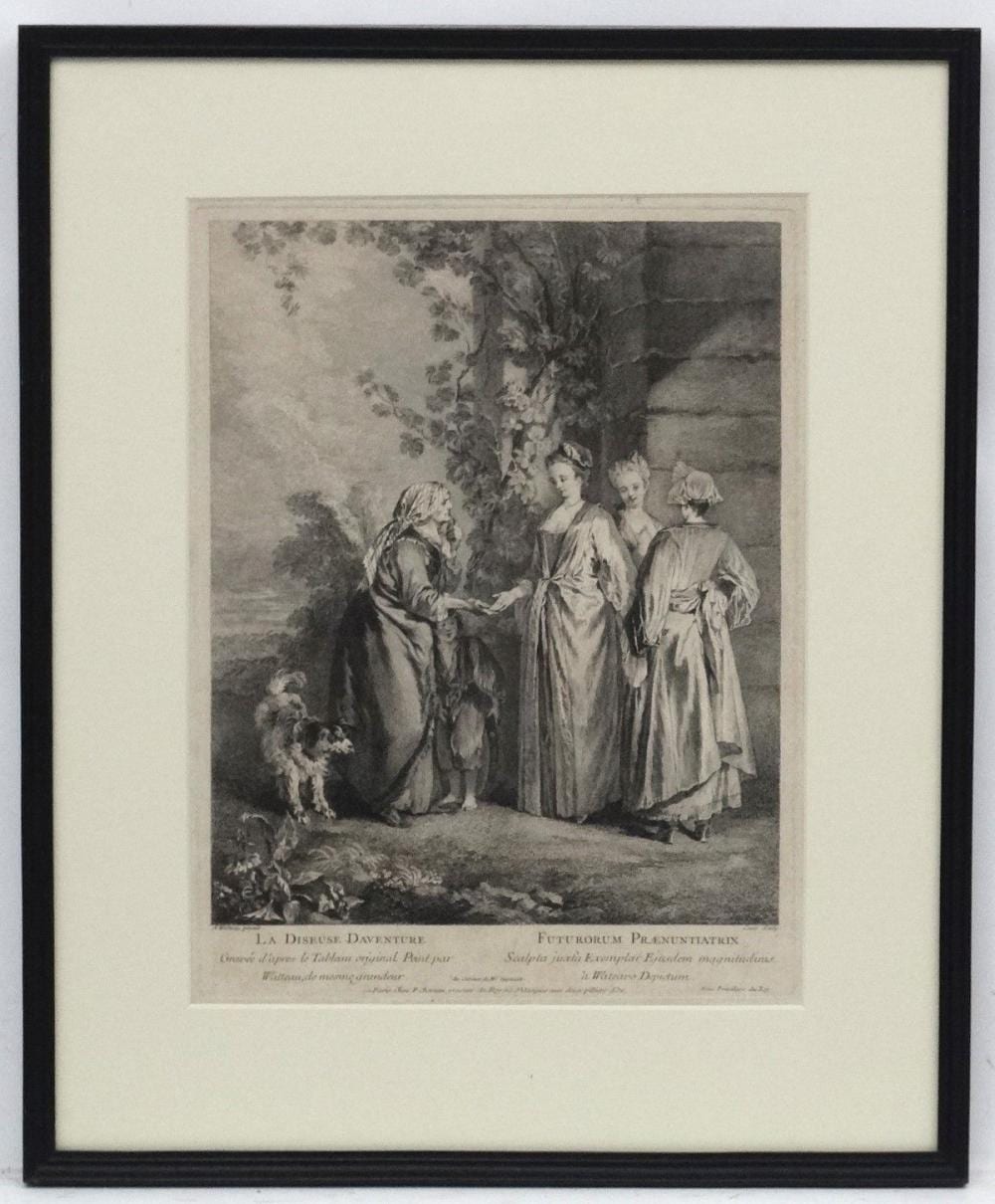Laurent Cars comparable auction result: laurent cars 1699 1771 after jean antoine watteau 1684 1721 monochrom