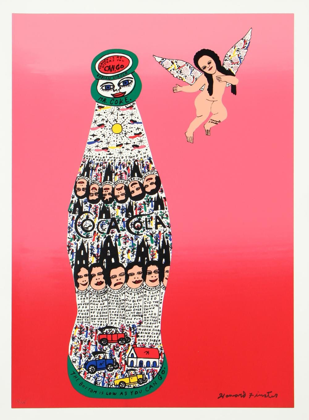 Howard Finster (1916-2001) Angel with Coca Cola Bottle sold by Material Culture, lot 286 — auction record photograph