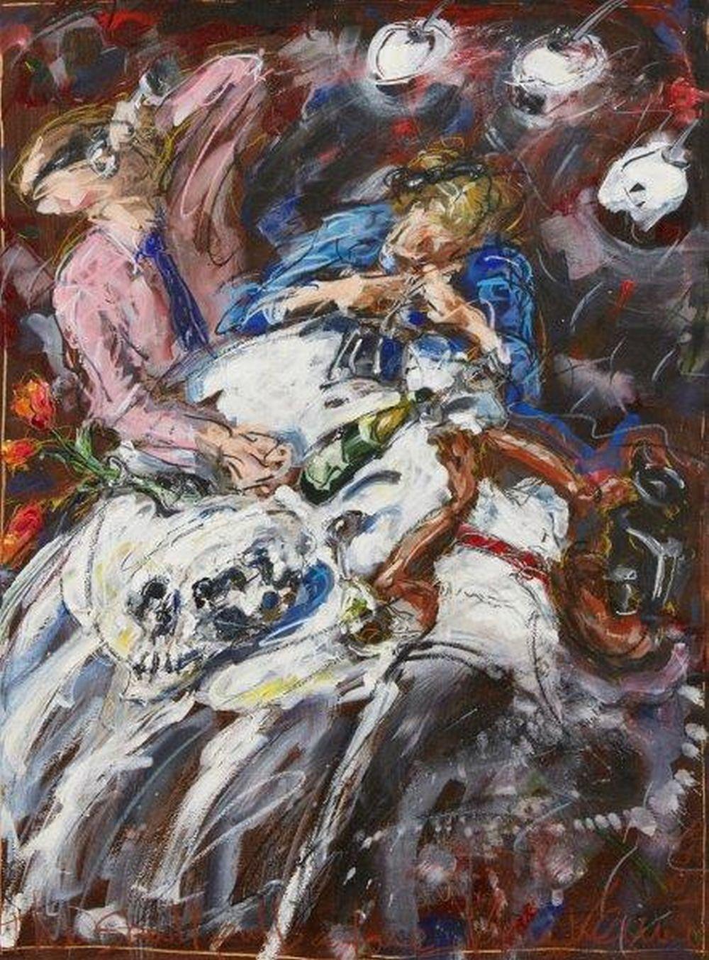 John Keane comparable auction result: john keane british b 1954 two figures mixed media on paper signed an