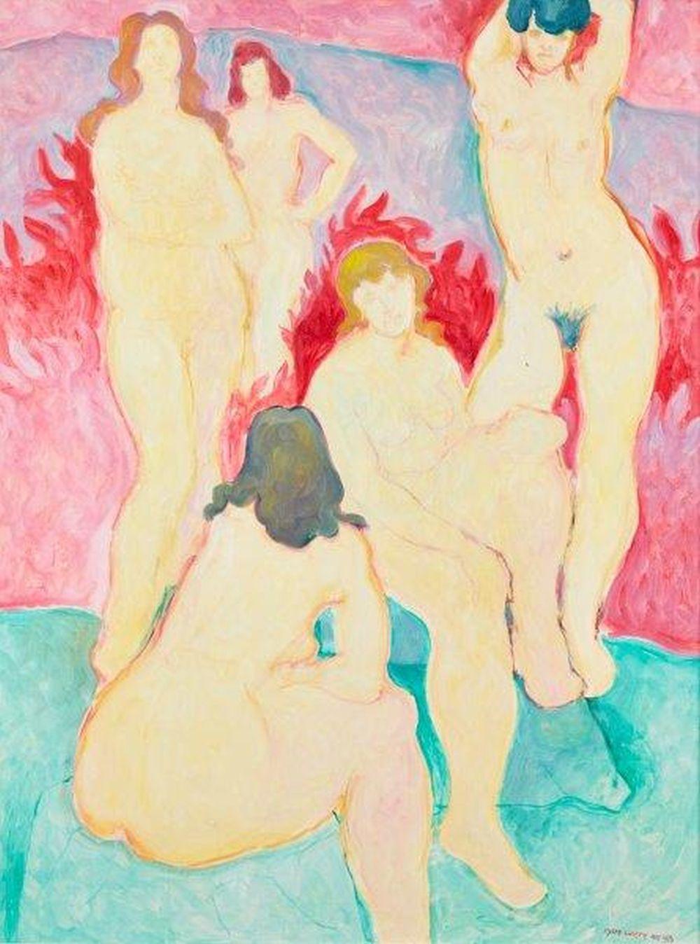 fyffe christie british 1918 1979 five figures resting in a pink backgroun · Roseberys · 2020-02-11 Fyffe W. G. Christie comparable auction result: fyffe christie british 1918 1979 five figures resting in a pink backgroun