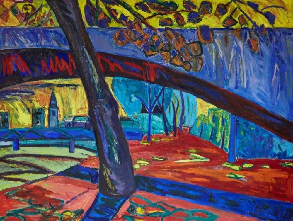 Lucy Jones comparable auction result: lucy jones british b 1955 tree northbank 1988 oil on canvas 194x257