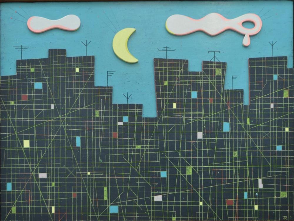 Jeff Raglus comparable auction result: jeff raglus summer moon acrylic on board 92 x 123cm
