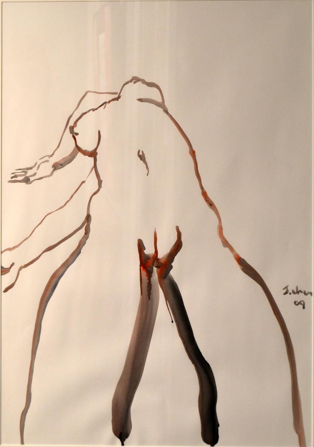 Jun Chen comparable auction result: jun chen chinese australian born 1960 nude drawing 2009 watercolour on paper