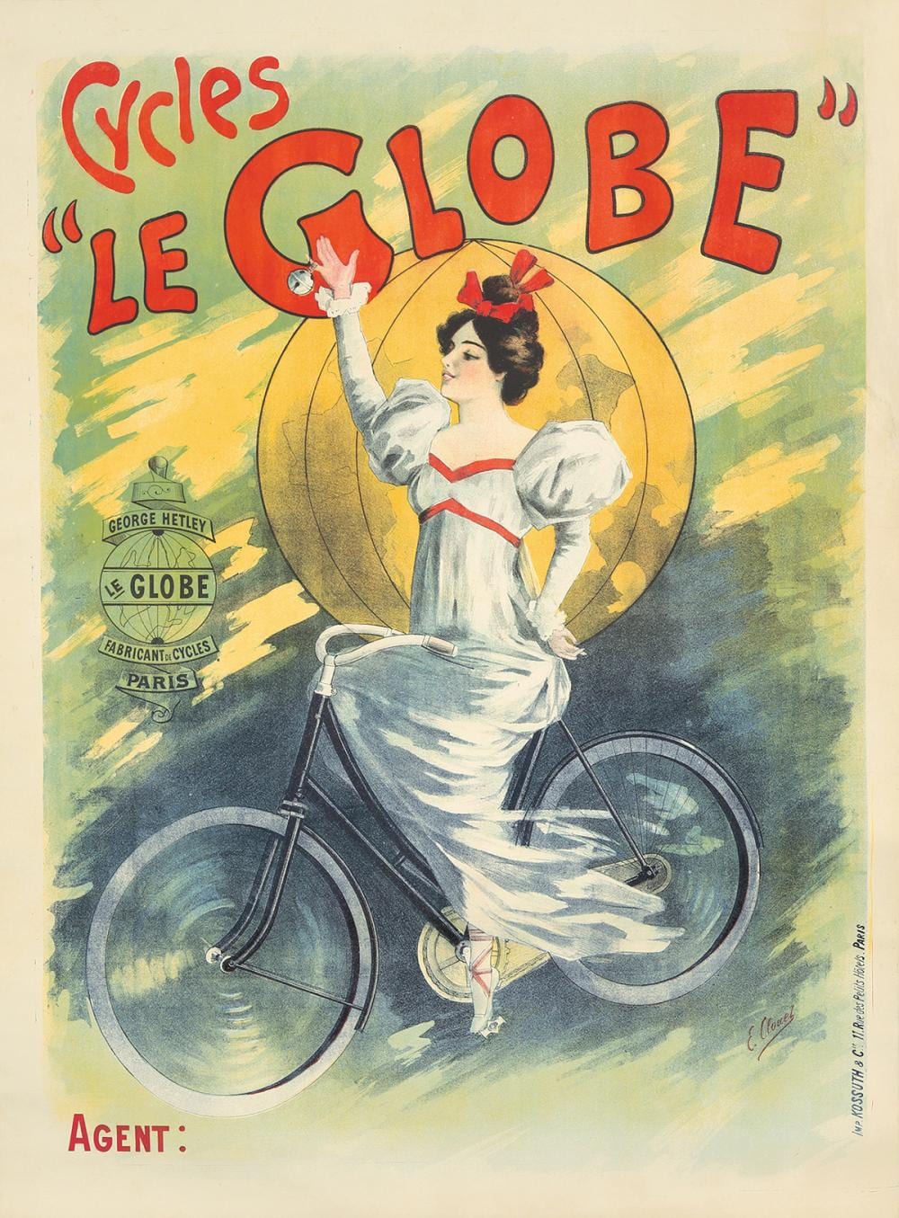 Emile Clouet comparable auction result: cycles le globe ca 1895