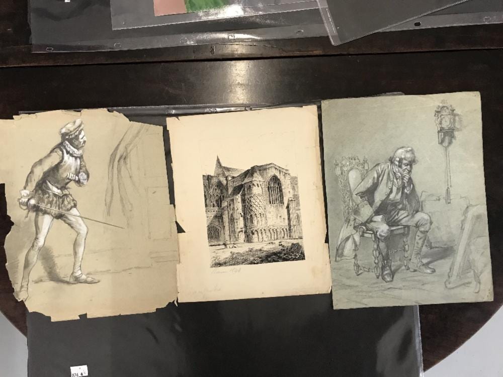 Stephen (1890) Lewin comparable auction result: stephen lewin 1848 1909 pencil and chalk sketch of a man studying a painting in 17th century co