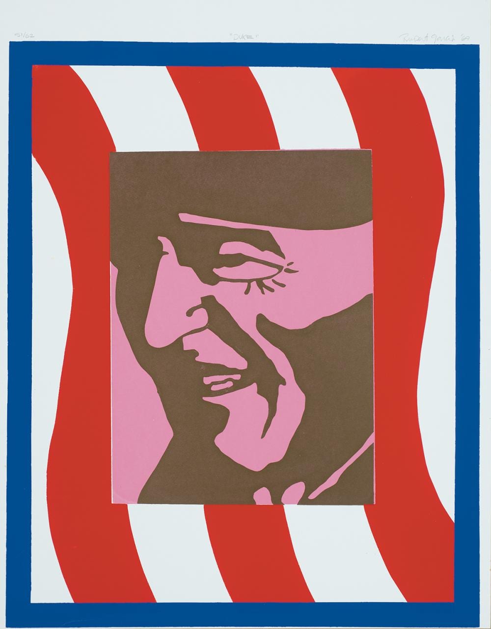 Rupert Garcia comparable auction result: rupert garcia am b 1941 group lot 1 duke 1969 2 ford abm silkscreen on paper 1 22 5 x 19 image size 26 x 20 sheet size